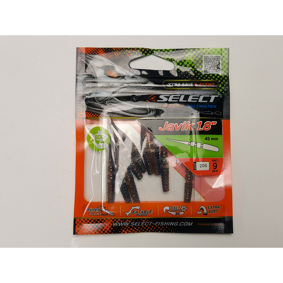 Силікон Select Javik 1.8" col.206 (9 шт/упак), Довжина силікону: 1.8" (4.57 см), Колір силікону: 206, фото , изображение 9