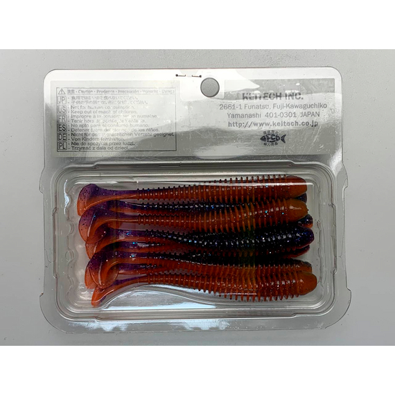 Силикон Keitech Swing Impact 3.5" (8 шт/упак) ц:pal#09 violet fire, Длина силикона: 3.5" (8.9 см), Расцветка силикона: PAL#09 Violet Fire, фото , изображение 7