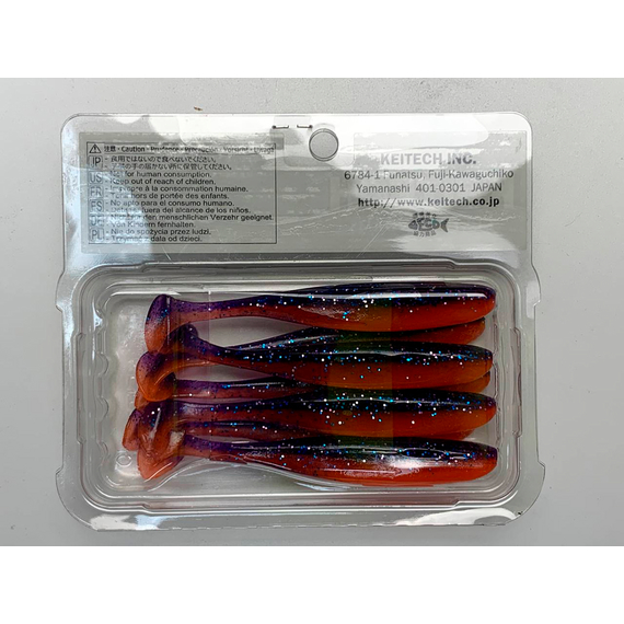 Силикон Keitech Easy Shiner 3.5" ц:pal#09 violet fire, Длина силикона: 3.5" (8.9 см), Расцветка силикона: PAL#09 Violet Fire, фото , изображение 9