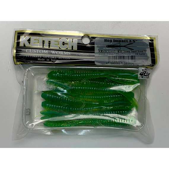 Силікон Keitech Easy Shiner 3" (10 шт/упак), колір:424 lime chartreuse, Довжина силікону: 3" (7.6 см), Колір силікону: 424 Lime Chartreuse, фото , изображение 7