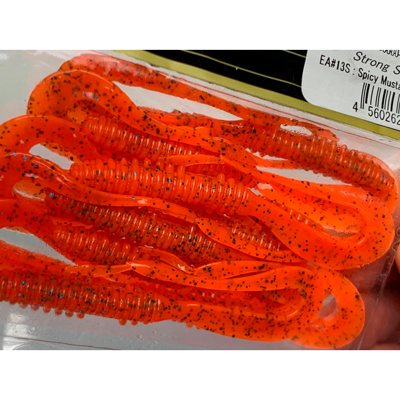 Силікон Keitech Mad Wag Mini 3.5" (10 шт/упак), колір:ea#13 spicy mustard/blue, Довжина силікону: 3.5" (8.9 см), Колір силікону: EA#13 Spicy Mustard/Blue, фото , изображение 10