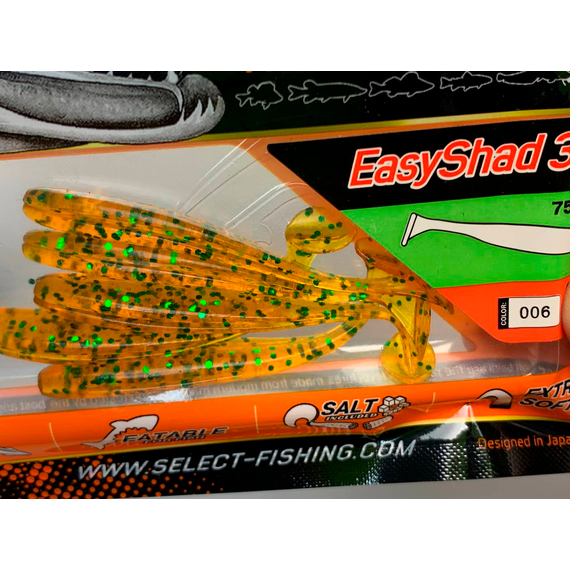 Силікон Select Easy Shad 3" col.006 (5 шт/упак), Довжина силікону: 3" (7.62 см), Колір силікону: 006, фото , изображение 10