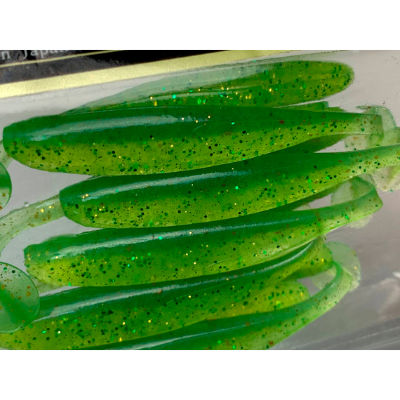 Силікон Keitech Easy Shiner 3" (10 шт/упак), колір:424 lime chartreuse, Довжина силікону: 3" (7.6 см), Колір силікону: 424 Lime Chartreuse, фото , изображение 9