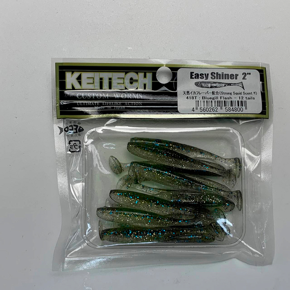 Силікон Keitech Easy Shiner 2" (12 шт/упак), колір:418 bluegill flash, Довжина силікону: 2" (5.1 см), Колір силікону: 418 Bluegill Flash, фото , изображение 3