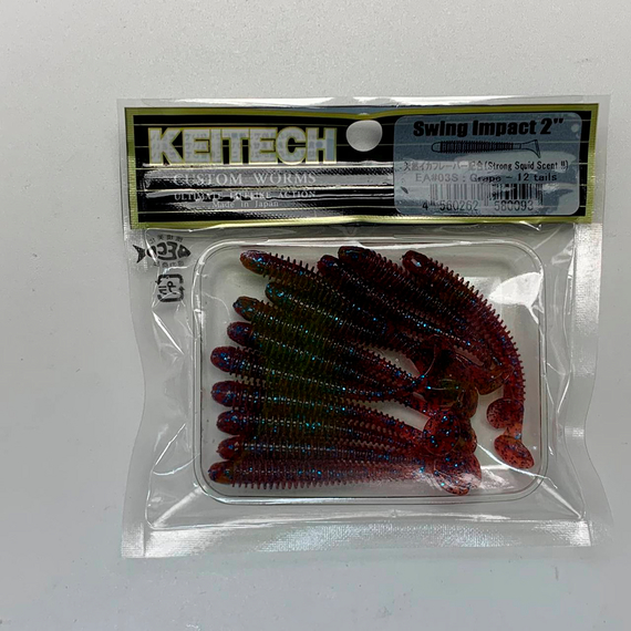 Силікон Keitech Swing Impact 2" (12 шт/упак), колір:ea#03 grape, Довжина силікону: 2" (5.1 см), Колір силікону: EA#03 Grape, фото , изображение 5