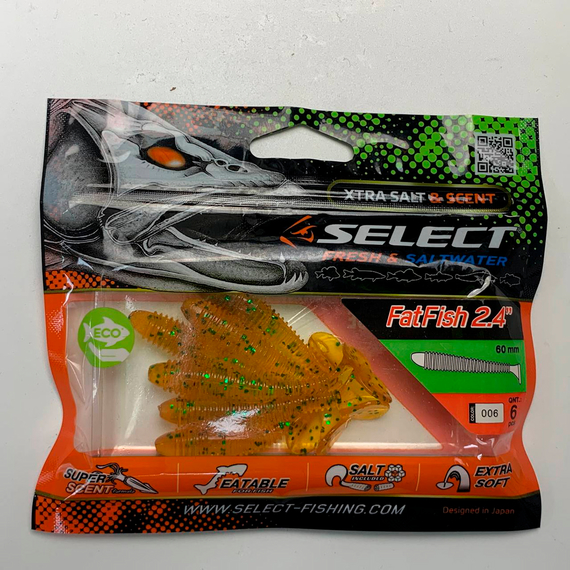 Силікон Select Fatfish 2.4" col.006 (6 шт/упак), Довжина силікону: 2.4" (6.1 см), Колір силікону: 006, фото , изображение 3