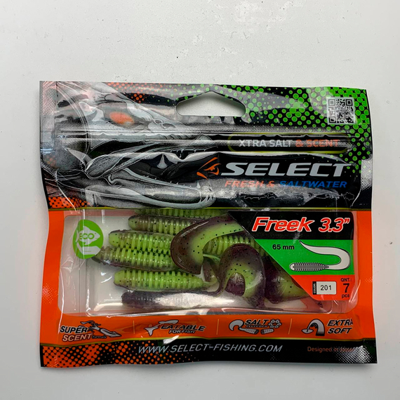 Силікон Select Freek 3.3" col.201 (7 шт/упак), Довжина силікону: 3.3" (8.38 см), Колір силікону: 201, фото , изображение 10