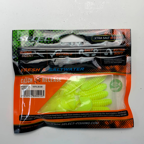 Силікон Select Freek 3.3" col.045 (7 шт/упак), Довжина силікону: 3.3" (8.38 см), Колір силікону: 045, фото , изображение 7