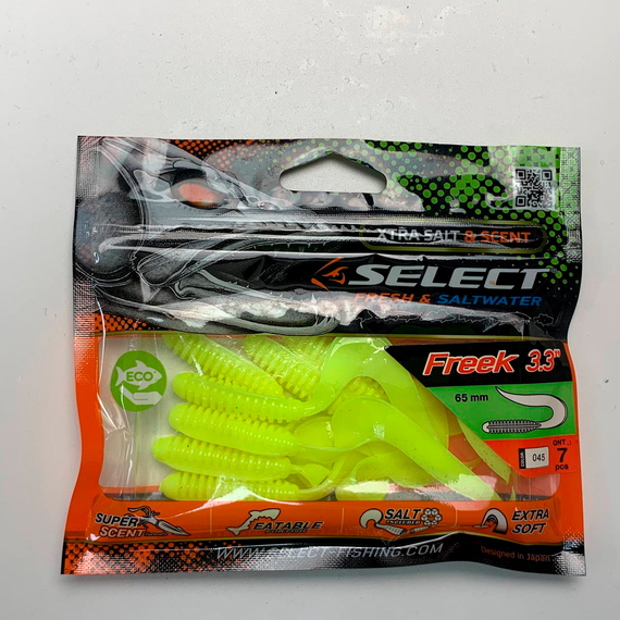 Силікон Select Freek 3.3" col.045 (7 шт/упак), Довжина силікону: 3.3" (8.38 см), Колір силікону: 045, фото , изображение 3