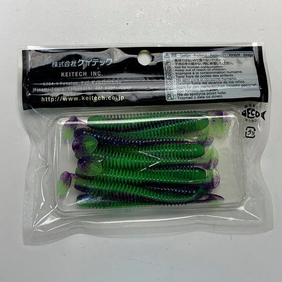 Силикон Keitech Swing Impact 3" (10 шт/упак) ц:pal#06 violet lime berry, Длина силикона: 3" (7.6 см), Расцветка силикона: PAL#06 Violet Lime Berry, фото , изображение 6