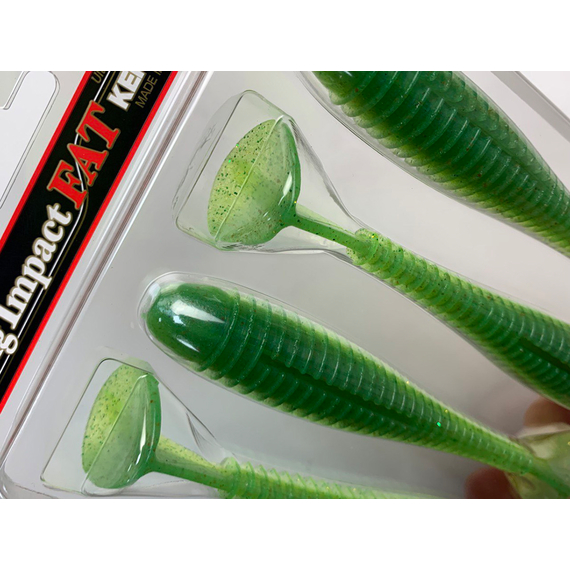 Силікон Keitech Swing Impact FAT 5.8" (4 шт/упак), колір:424 lime chartreuse, Довжина силікону: 5.8" (14.7 см), Колір силікону: 424 Lime Chartreuse, фото , изображение 9