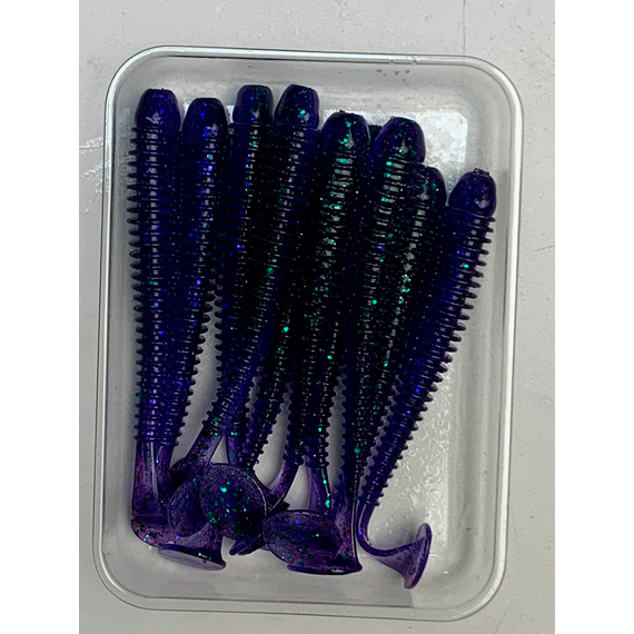 Силікон Keitech Swing Impact 2.5" (10 шт/упак), колір:408 electric june bug, Довжина силікону: 2.5" (6.3 см), Колір силікону: 408 Electric June Bug, фото , изображение 18