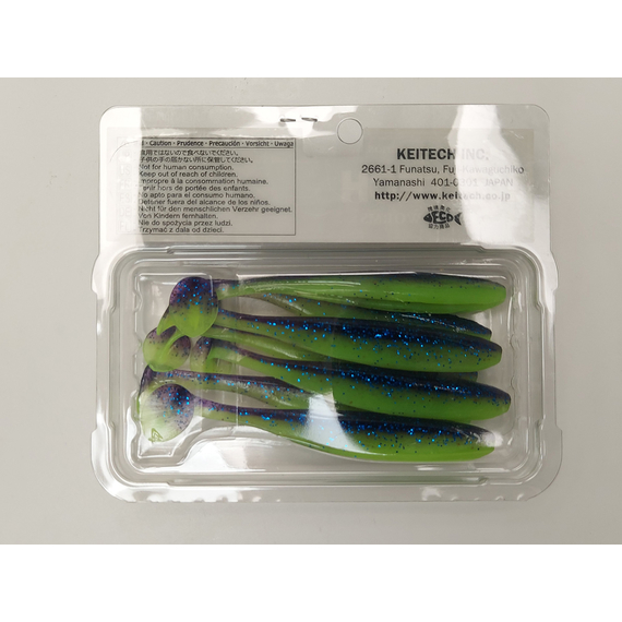 Силікон Keitech Easy Shiner 4" (7 шт/упак), колір:pal#06 violet lime berry, Довжина силікону: 4" (10.2 см), Колір силікону: PAL#06 Violet Lime Berry, фото , изображение 10