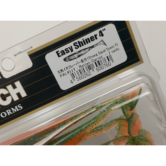 Силікон Keitech Easy Shiner 4" (7 шт/упак), колір:pal#11 rotten carrot, Довжина силікону: 4" (10.2 см), Колір силікону: PAL#11 Rotten Carrot, фото , изображение 11