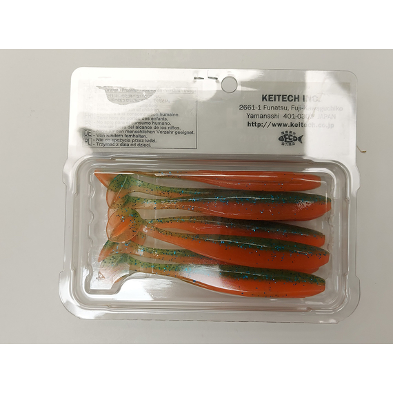 Силікон Keitech Easy Shiner 4" (7 шт/упак), колір:pal#11 rotten carrot, Довжина силікону: 4" (10.2 см), Колір силікону: PAL#11 Rotten Carrot, фото , изображение 8