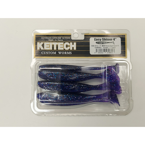 Силікон Keitech Easy Shiner 4" (7 шт/упак), колір:ea#04 violet, Довжина силікону: 4" (10.2 см), Колір силікону: EA#04 Violet, фото , изображение 10