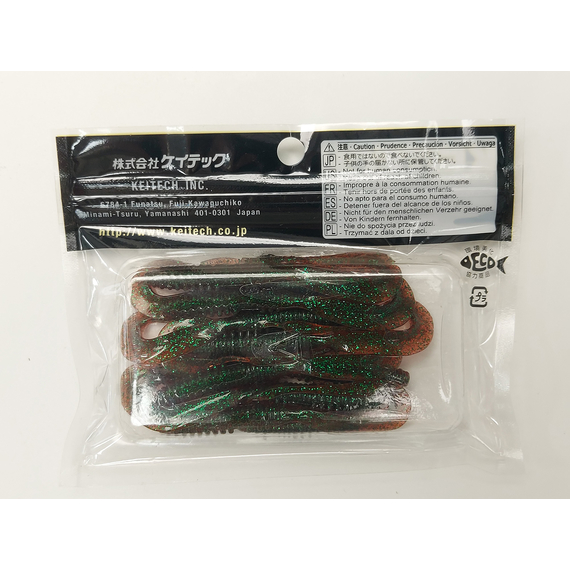 Силікон Keitech Mad Wag Mini 3.5" (10 шт/упак), колір:302 plum green flk., Довжина силікону: 3.5" (8.9 см), Колір силікону: 302 Plum Green Flk., фото , изображение 13