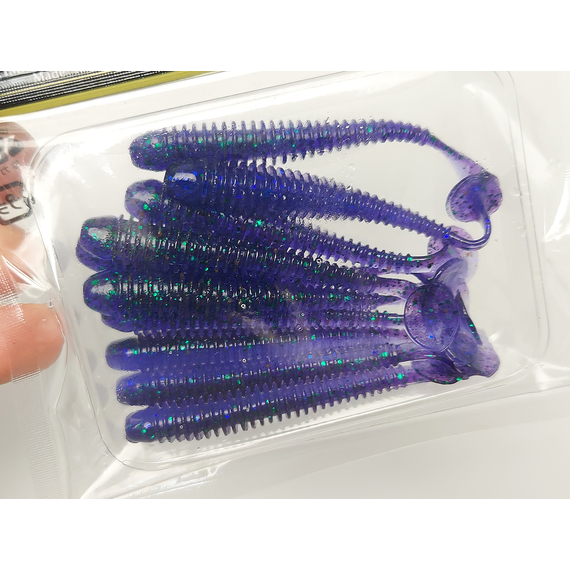 Силікон Keitech Swing Impact 2.5" (10 шт/упак), колір:408 electric june bug, Довжина силікону: 2.5" (6.3 см), Колір силікону: 408 Electric June Bug, фото , изображение 20