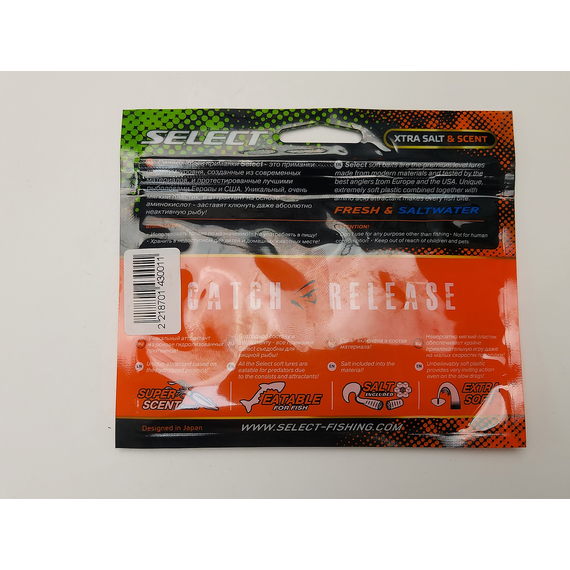 Силікон Select CC-Grub 3.5" col.002 (6 шт/упак), Довжина силікону: 3.5" (8.89 см), Колір силікону: 002, фото , изображение 7