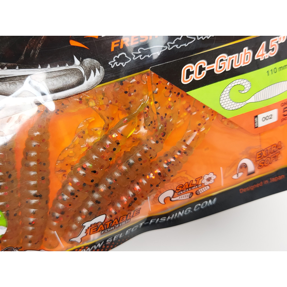 Силікон Select CC-Grub 4.5" col.002 (5 шт/упак), Довжина силікону: 4.5" (11.43 см), Колір силікону: 002, фото , изображение 5