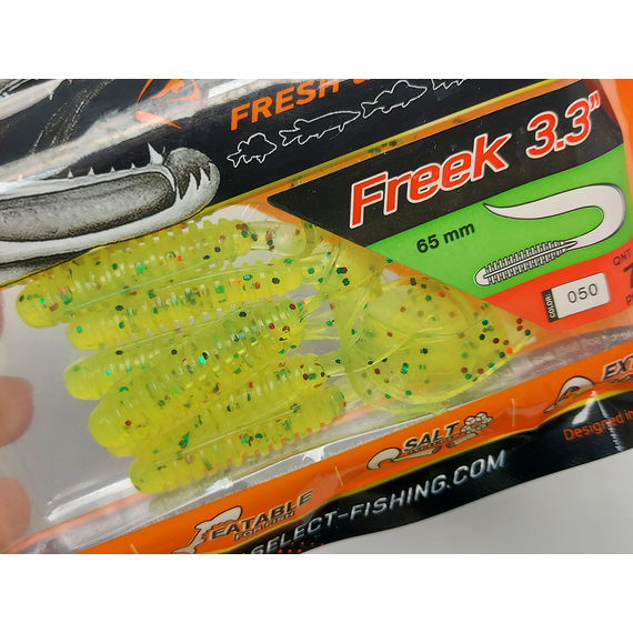 Силикон Select Freek 3.3" col.050 (7 шт/упак), Длина силикона: 3.3" (8.38 см), Расцветка силикона: 050, фото , изображение 13