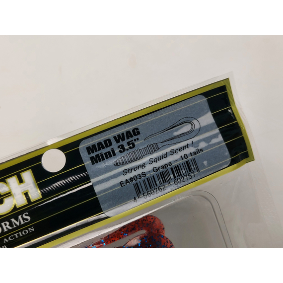 Силикон Keitech Mad Wag Mini 3.5" (10 шт/упак) ц:ea#03 grape, Длина силикона: 3.5" (8.9 см), Расцветка силикона: EA#03 Grape, фото , изображение 14