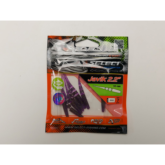 Силикон Select Javik 2.2" col.888 (7 шт/упак), Длина силикона: 2.2" (5.59 см), Расцветка силикона: 888, фото , изображение 3