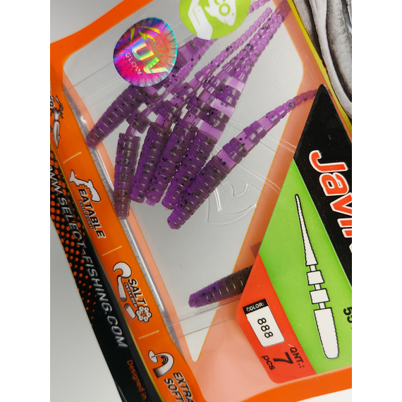 Силикон Select Javik 2.2" col.888 (7 шт/упак), Длина силикона: 2.2" (5.59 см), Расцветка силикона: 888, фото , изображение 6