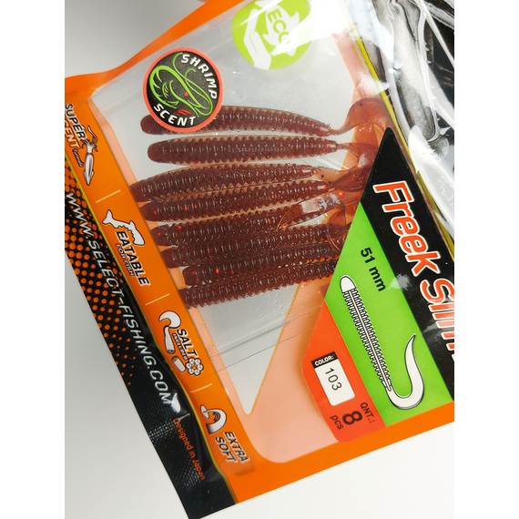 Силікон Select Freek Slim 2" col.103 (8 шт/пак), Довжина силікону: 2" (5.08 см), Колір силікону: 103, фото , изображение 7