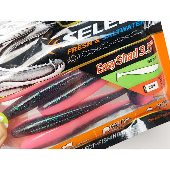 Силикон Select Easy Shad 3.5" col.205 (5 шт/упак), Длина силикона: 3.5" (8.89 см), Расцветка силикона: 205, фото , изображение 11