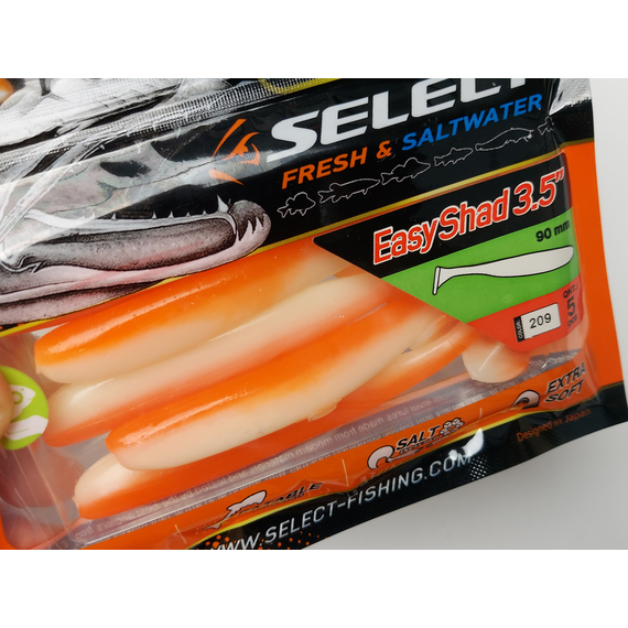 Силікон Select Easy Shad 3.5" col.209 (5 шт/упак), Довжина силікону: 3.5" (8.89 см), Колір силікону: 209, фото , изображение 8