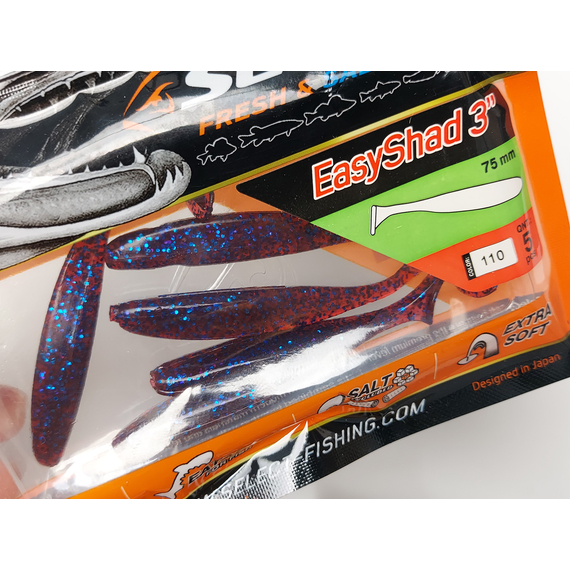 Силикон Select Easy Shad 3" col.110 (5 шт/упак), Длина силикона: 3" (7.62 см), Расцветка силикона: 110, фото , изображение 8