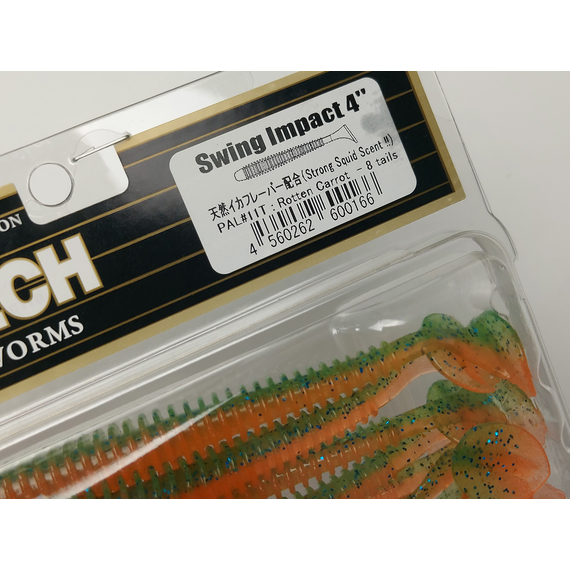 Силікон Keitech Swing Impact 4" (8 шт/упак), колір:pal#11 rotten carrot, Довжина силікону: 4" (10.2 см), Колір силікону: PAL#11 Rotten Carrot, фото , изображение 10