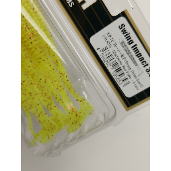 Силікон Keitech Swing Impact 4.5" (6 шт/упак), колір:pal#01 chartreuseredflake, Довжина силікону: 4.5" (11.4 см), Колір силікону: PAL#01 Chartreuse Red Flake, фото , изображение 10