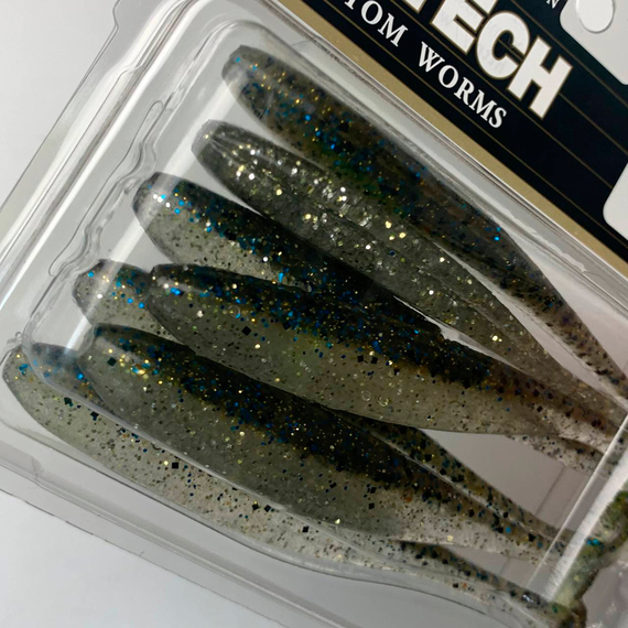 Силикон Keitech Easy Shiner 4" (7 шт/упак) ц:418 bluegill flash, Длина силикона: 4" (10.2 см), Расцветка силикона: 418 Bluegill Flash, фото , изображение 8