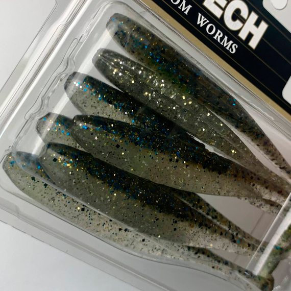 Силикон Keitech Easy Shiner 4" (7 шт/упак) ц:418 bluegill flash, Длина силикона: 4" (10.2 см), Расцветка силикона: 418 Bluegill Flash, фото , изображение 9