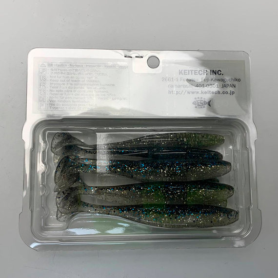 Силикон Keitech Easy Shiner 4" (7 шт/упак) ц:418 bluegill flash, Длина силикона: 4" (10.2 см), Расцветка силикона: 418 Bluegill Flash, фото , изображение 17