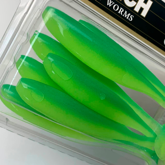 Силікон Keitech Easy Shiner 4" (7 шт/упак), колір:424 lime chartreuse, Довжина силікону: 4" (10.2 см), Колір силікону: 424 Lime Chartreuse, фото , изображение 8