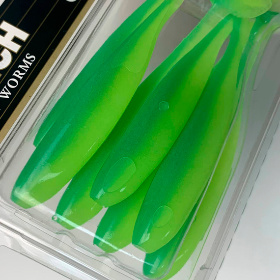 Силікон Keitech Easy Shiner 4" (7 шт/упак), колір:424 lime chartreuse, Довжина силікону: 4" (10.2 см), Колір силікону: 424 Lime Chartreuse, фото , изображение 11