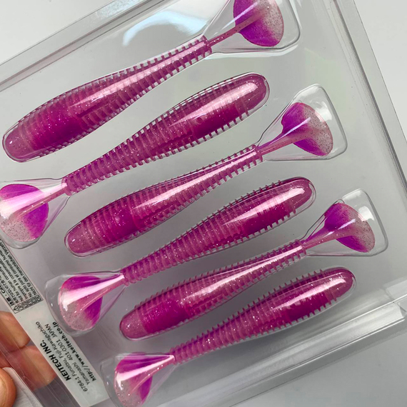 Силікон Keitech Swing Impact FAT 3.8" (6 шт/упак), колір:pal#14 glamorous pink, Довжина силікону: 3.8" (9.7 см), Колір силікону: PAL#14 Glamorous Pink, фото , изображение 8