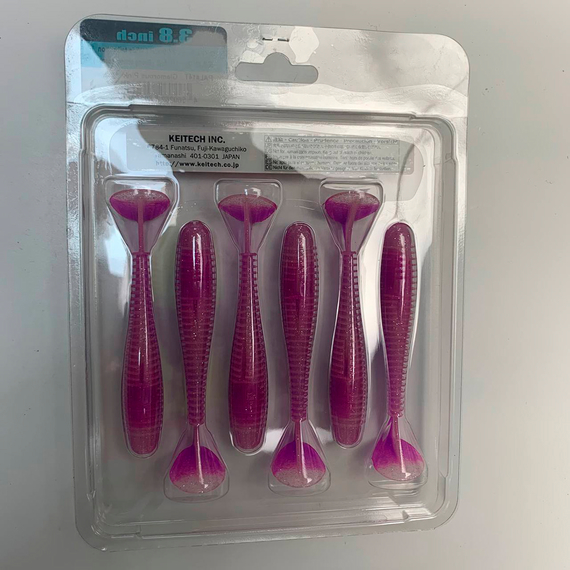 Силікон Keitech Swing Impact FAT 3.8" (6 шт/упак), колір:pal#14 glamorous pink, Довжина силікону: 3.8" (9.7 см), Колір силікону: PAL#14 Glamorous Pink, фото , изображение 13