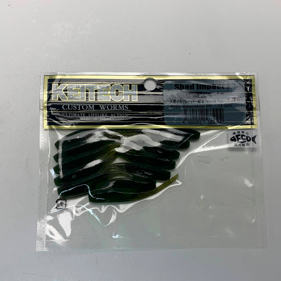 Силікон Keitech Shad Impact 2" (12 шт/упак), колір:102 watermelon pp., Довжина силікону: 2" (5.1 см), Колір силікону: 102 Watermelon PP, фото , изображение 9