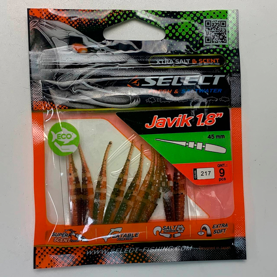 Силікон Select Javik 1.8" col.217 (9 шт/упак), Довжина силікону: 1.8" (4.57 см), Колір силікону: 217, фото , изображение 8