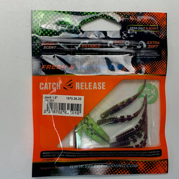 Силікон Select Javik 1.8" col.201 (9 шт/упак), Довжина силікону: 1.8" (4.57 см), Колір силікону: 201, фото , изображение 8