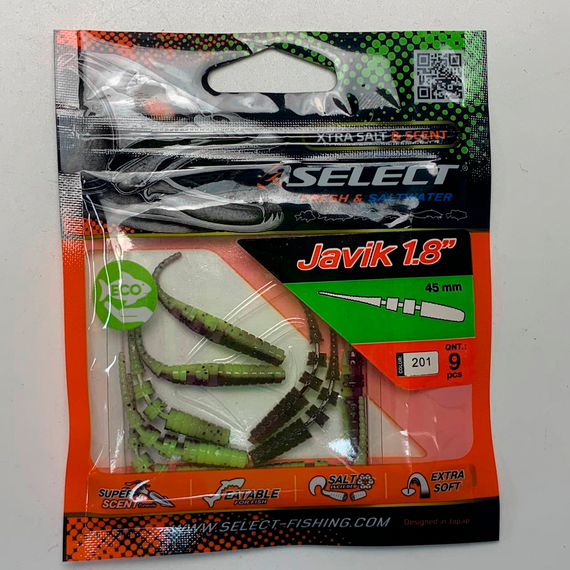 Силікон Select Javik 1.8" col.201 (9 шт/упак), Довжина силікону: 1.8" (4.57 см), Колір силікону: 201, фото , изображение 3