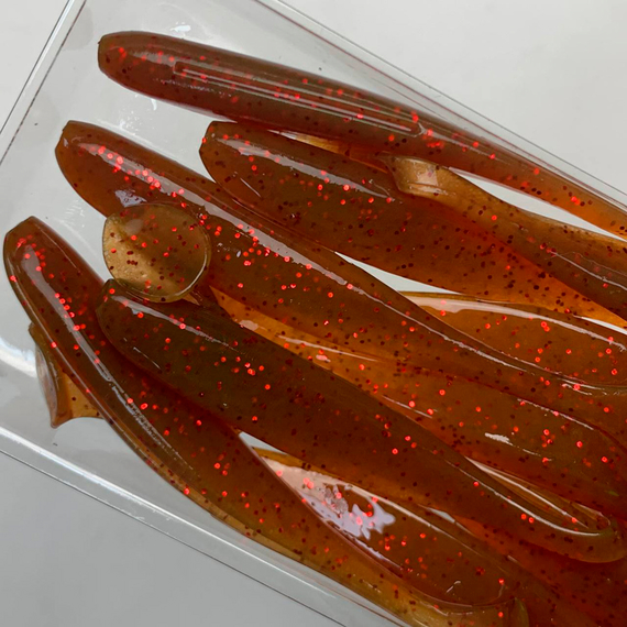 Силікон Keitech Easy Shiner 3" (10 шт/упак), колір:pal#07 motoroil red flake, Довжина силікону: 3" (7.6 см), Колір силікону: pal#07 motoroil red flake, фото , изображение 9