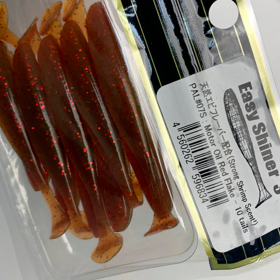 Силікон Keitech Easy Shiner 3" (10 шт/упак), колір:pal#07 motoroil red flake, Довжина силікону: 3" (7.6 см), Колір силікону: pal#07 motoroil red flake, фото , изображение 17