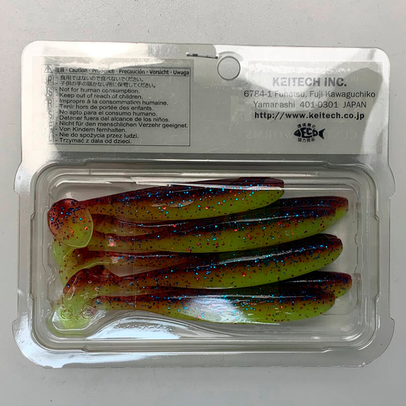 Силікон Keitech Easy Shiner 3.5" (7 шт/уп), колір:ea#15 grape chart red flk, Довжина силікону: 3.5" (8.9 см), Колір силікону: ea#15 grape chart red flk, фото , изображение 17