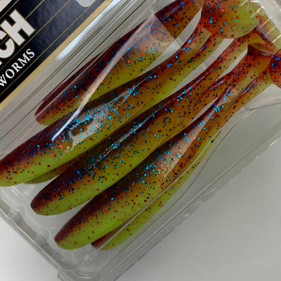 Силікон Keitech Easy Shiner 3.5" (7 шт/уп), колір:ea#15 grape chart red flk, Довжина силікону: 3.5" (8.9 см), Колір силікону: ea#15 grape chart red flk, фото , изображение 14