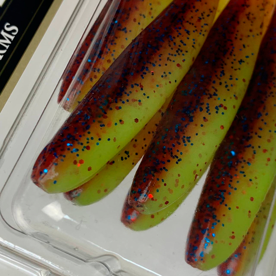 Силікон Keitech Easy Shiner 3.5" (7 шт/уп), колір:ea#15 grape chart red flk, Довжина силікону: 3.5" (8.9 см), Колір силікону: ea#15 grape chart red flk, фото , изображение 16